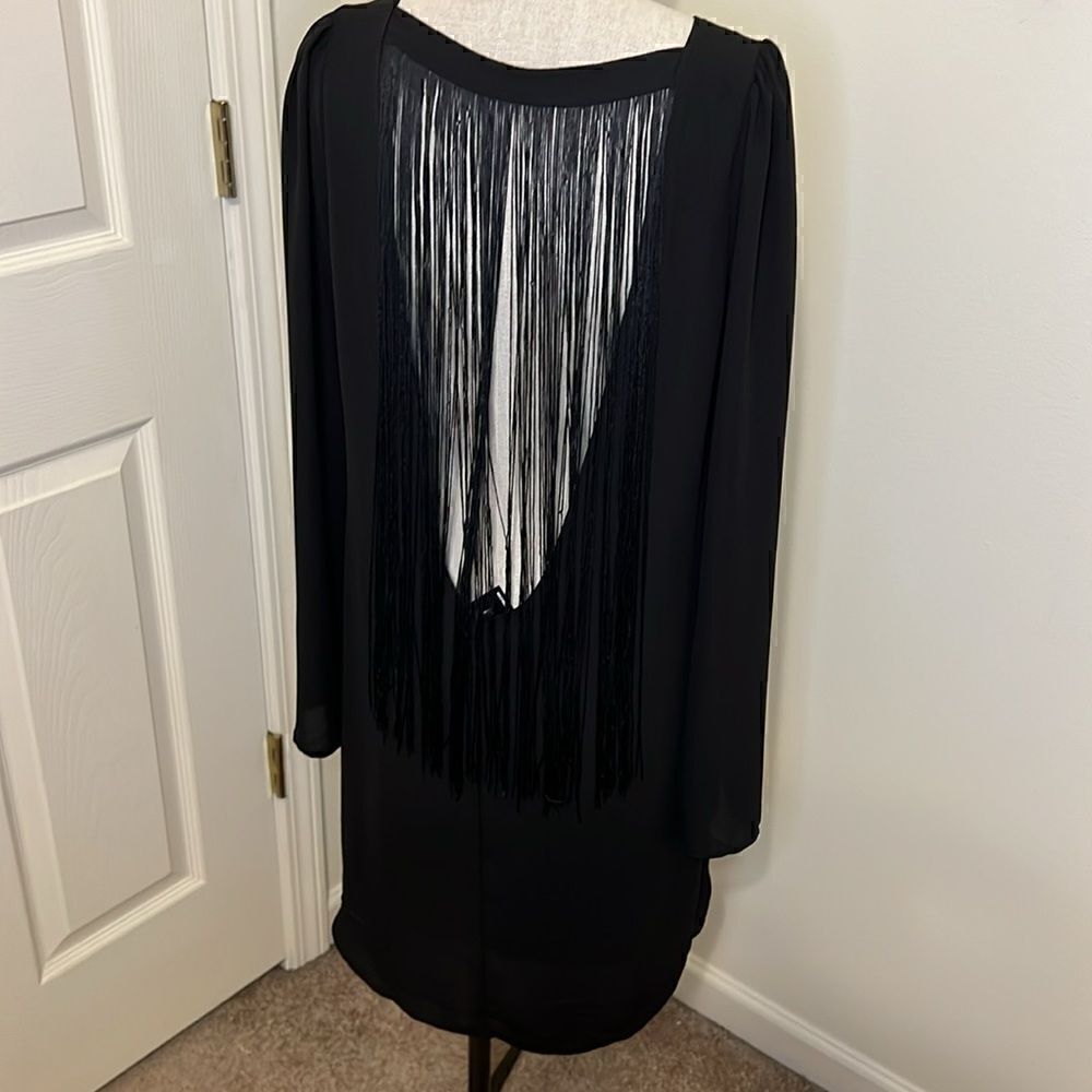 Express Open Back Fringe Shift Dress. Size M NWT